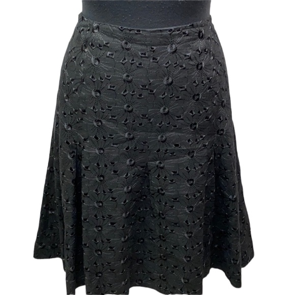Ann Klein Eyelet Skirt Black - Picture 1 of 4